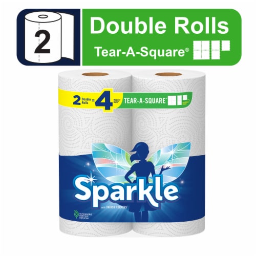 Sparkle® Tear-A-Square® Paper Towels Double Rolls Customizable Sheet Size Paper Towel Perspective: front