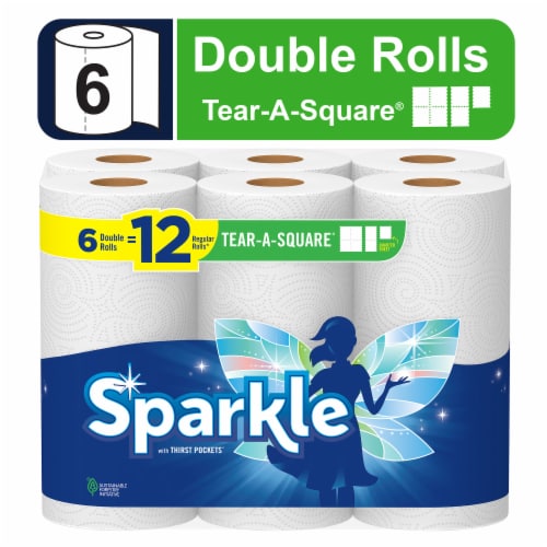 Sparkle® Tear-A-Square® Double Roll Paper Towels, 6 ct - Ralphs