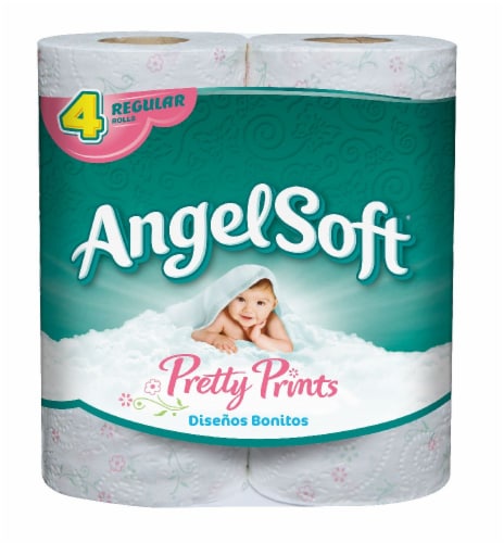 Angel Soft Pretty Prints Bath Tissue Perspective: front