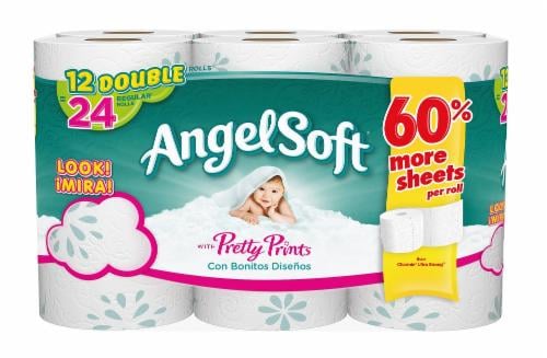 Angel Soft Pretty Prints Double Roll Bath Tissue Perspective: front