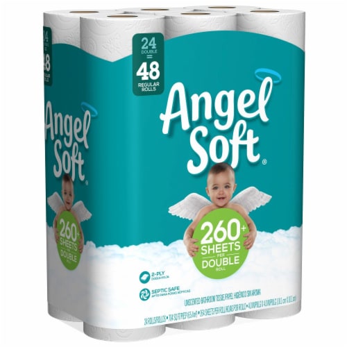Angel Soft Double Roll Bath Tissue 24 Count Perspective: front