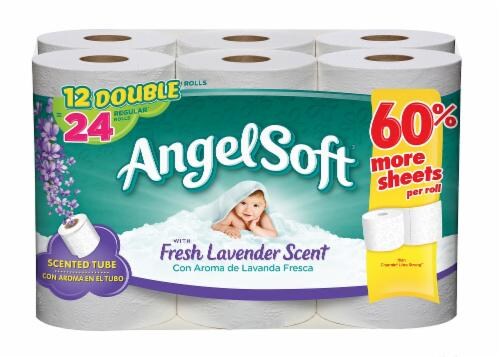 Angel Soft Fresh Lavender Scent Double Roll Bath Tissue Perspective: front