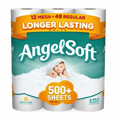 Angel Soft Mega Roll Bath Tissue Perspective: front