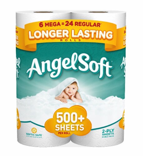 Angel Soft Mega Roll Bath Tissue Perspective: front