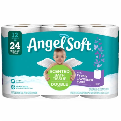 Angel Soft Fresh Lavender Scent Double Roll Bath Tissue Perspective: front