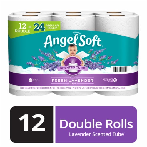 Angel Soft Fresh Lavender Scent Double Roll Bath Tissue Perspective: front