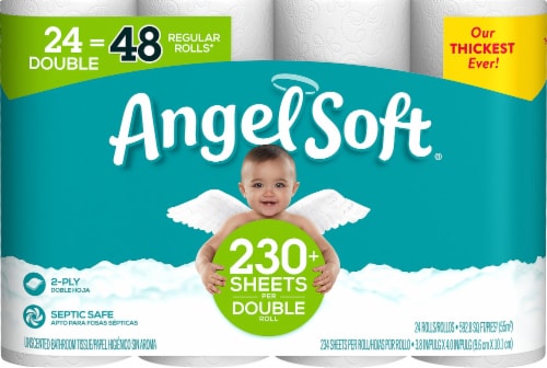 Angel Soft White Double Roll Bath Tissue Perspective: front