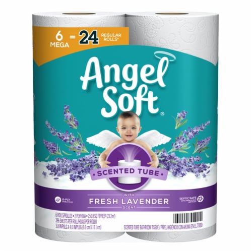 Angel Soft 6027037 6 Roll 396 Sheet Toilet Paper&#44; Pack of 6 - Case of 4 Perspective: front