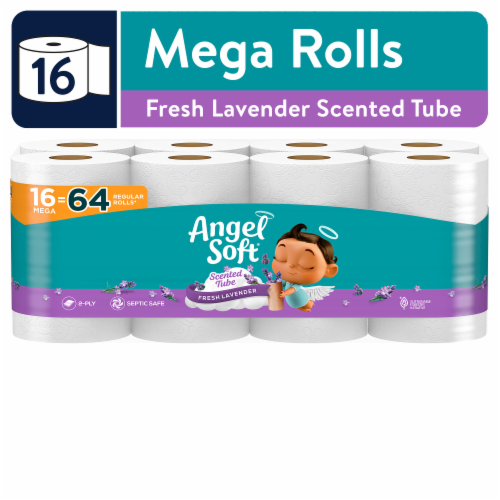 Angel Soft® Scented Tube Toilet Paper Fresh Lavender Mega Rolls Perspective: front