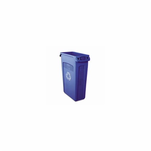 Rubbermaid 354007BE Slim Jim Recycling Container with Venting Channels  Plastic  23 Gallons Perspective: front