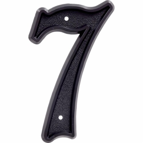 Hillman Group 844047 6 in. Matte Black Plastic House Number - 7 -  6 Piece Perspective: front