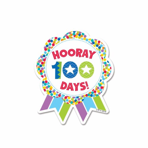 Creative Teaching Press Hooray 100 Days! Ribbon Reward Badge 36 ct. (CTP1800) Perspective: front