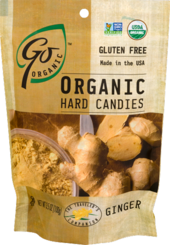 Go Naturally Organic Ginger Hard Candies Perspective: front