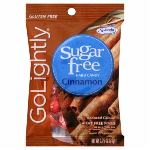 Go Lightly Sugar Free Cinnamon Hard Candy Perspective: front