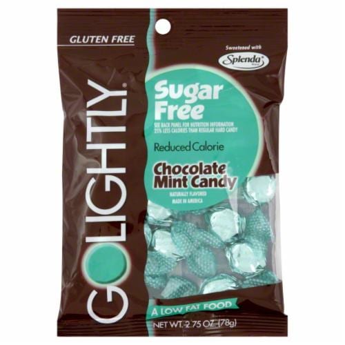 Go Lightly Sugar Free Chocolate Mint Candy Perspective: front