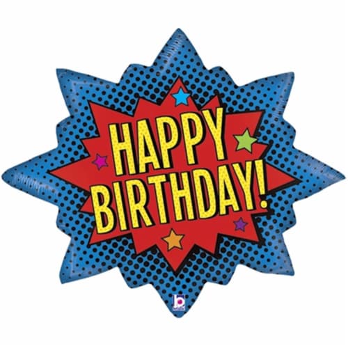 Betallic Superhero Birthday Burst Balloon Perspective: front
