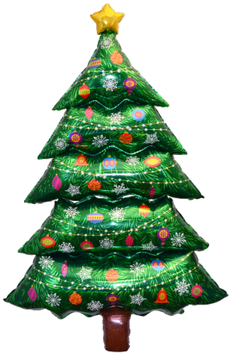 Betallic Christmas Tree Balloon Perspective: front