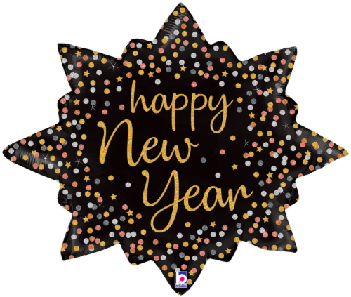 Betallic Happy New Year Confetti Burst Balloon Perspective: front