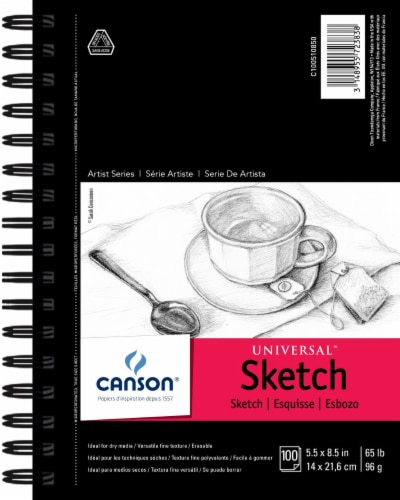Canson Universal Spiral Sketch Book 5.5 X8.5 -100 Sheets Perspective: front