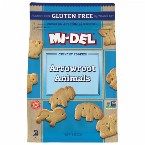 Mi-Del Gluten-Free Arrowroot Animal Cookies Perspective: front