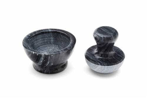 Marble Mortar & Pestle Black Perspective: front