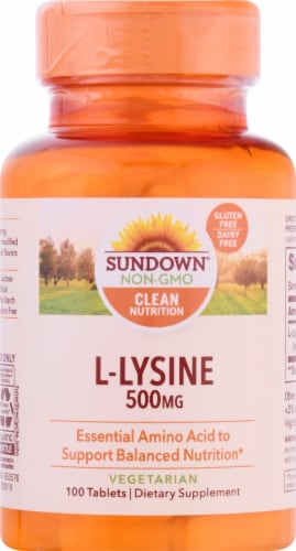 Sundown Naturals L-Lysine 500 mg Tablets Perspective: front