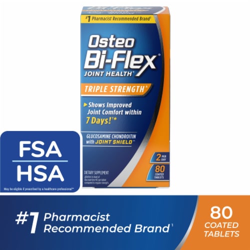 Osteo Bi-Flex Triple Strength, Joint Health Supplement, Glucosamine Chondroitin, Coated Tablets Perspective: front