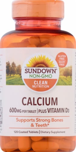 Sundown Naturals  Calcium plus Vitamin D3Tablets 600mg Perspective: front