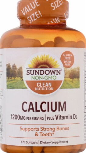 Sundown Naturals Calcium 1200 mg Plus Vitamin D3 Softgels Perspective: front