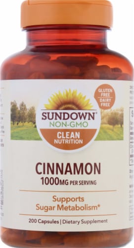 Sundown Naturals Cinnamon Capsules 1000mg Perspective: front