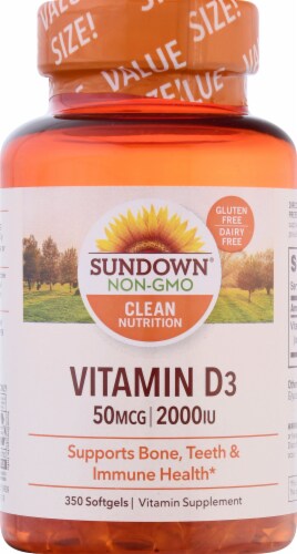 Sundown Naturals Vitamin D3 2000 IU Softgels Perspective: front