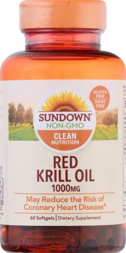 Sundown Naturals Red Krill Oil Softgels 1000mg Perspective: front