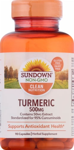 Sundown Naturals Turmeric 500 mg Capsules Perspective: front