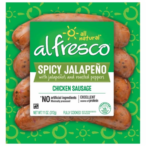 Al Fresco® Spicy Jalapeno With Roasted Peppers Chicken Sausage Perspective: front