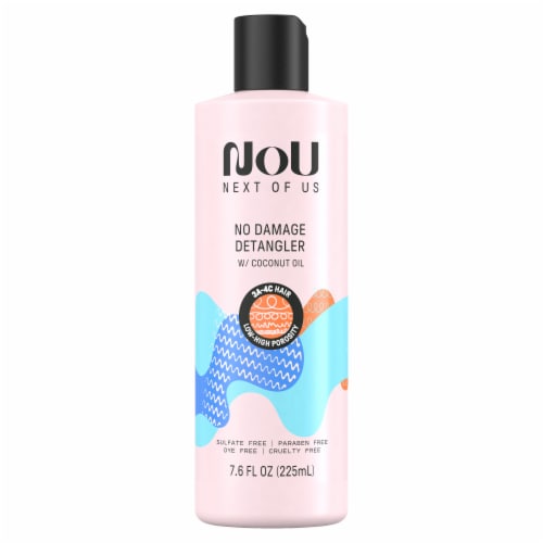 NOU No Damage Detangler with Coconut Oil for Curly and Coily Hair Perspective: front