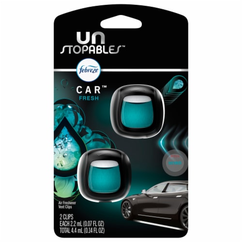 Febreze Unstopables Fresh Scent Car Air Freshener Vent Clips Perspective: front