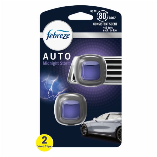 Febreze AUTO Midnight Storm Scent Air Freshener Vent Clip Perspective: front