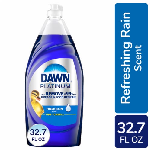 Dawn Platinum, Fresh Rain Scent Liquid Dish Soap Perspective: front