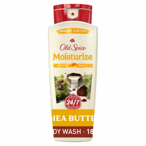 Old Spice Men's Moisturize with Shea Butter Body Wash Perspective: front