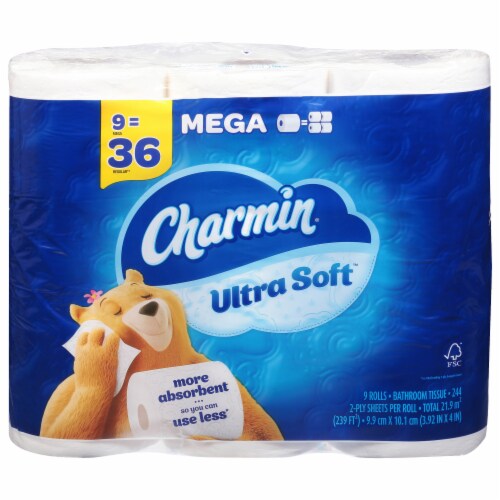 Charmin® Ultra Soft™ Mega Roll Toilet Paper Perspective: front