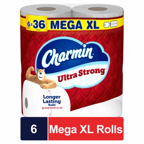 Charmin Ultra Strong Super Mega Roll Toilet Paper Tissue Perspective: front