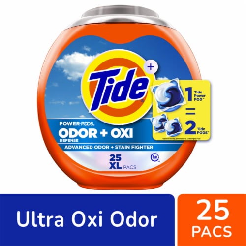 Tide Power Pods Odor Defense + Oxi Laundry Detergent Pods Perspective: front