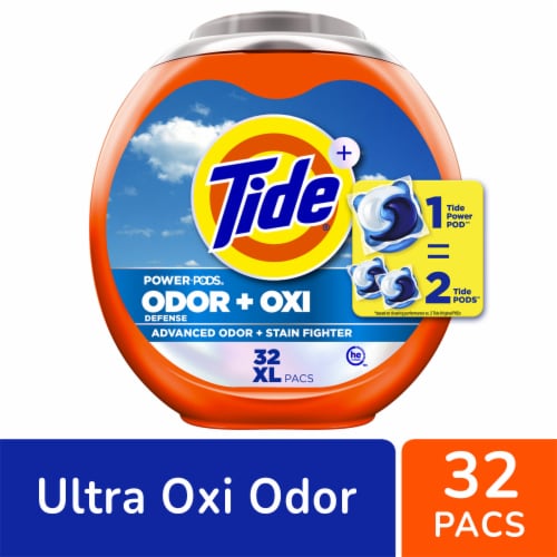 Tide Power PODS Ultra Oxi with Odor Eliminators Liquid Laundry Detergent Pacs Perspective: front