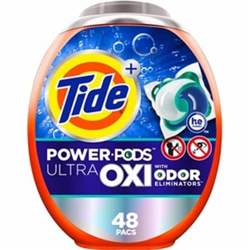 Tide Ultra Oxi Power PODS with Odor Eliminators Laundry Detergent Pacs Perspective: front