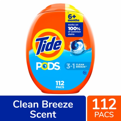 Tide PODS Clean Breeze Liquid Laundry Detergent Pacs Perspective: front