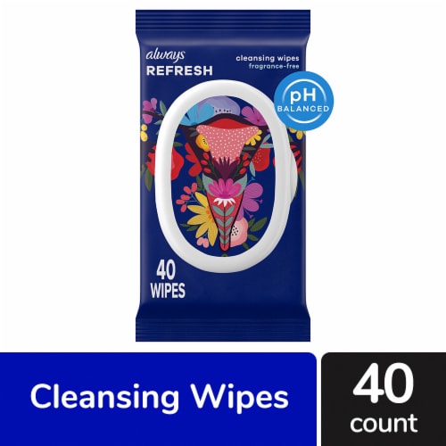 Always REFRESH Cleansing Wipes Fragrance-Free Perspective: front