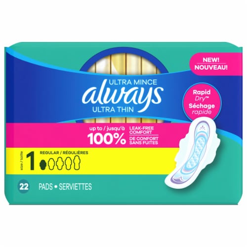 Always® Ultra Thin Flexi-Wings™ Pads Regular Size 1, 22 ct - QFC