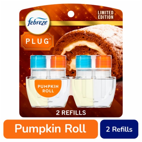 Febreze Odor-Fighting Fade Defy PLUG Air Freshener Pumpkin Roll Oil Refill Perspective: front