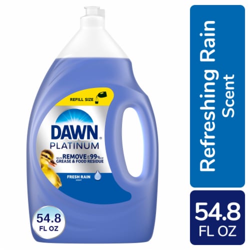 Dawn Platinum Fresh Rain, Scent Liquid Dish Soap Perspective: front
