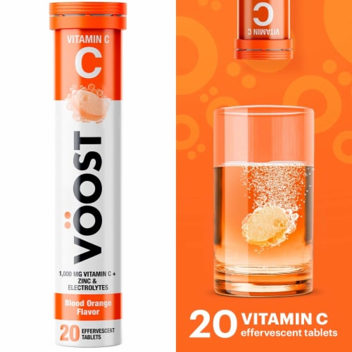 Voost Blood Orange Men's Multi-Vitamin Flavored Effervescent Tablets Perspective: front